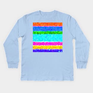 Sparkle and glitter Rainbow Stripes Kids Long Sleeve T-Shirt